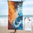 thumbnail image 1 of Balery Red And Blue Waves Print Towels - Luxurious Jumbo Bath Sheet - Highly Absorbent and Quick Dry Extra Large Bath Towel - Super Soft Hotel Quality Towel-31.5"x63", 1 of 8