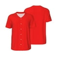 thumbnail image 1 of Balery Red Baseball Jersey for Men Casual Button Down Shirts Short Sleeve Active Team Sports Uniform-XX-Large, 1 of 9