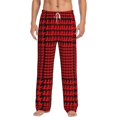 thumbnail image 1 of Balery Red Black Houndstooth print Men's Pajama Pants,Ultra Lightweight Pjs,Lounge Pant-X-Large, 1 of 9