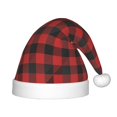 thumbnail image 1 of Balery Red Black Plaid Pattern Santa Hat Christmas Hat Funny Christmas Hat Christmas Knitted Beanie Hat For Kids, 1 of 6