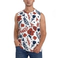 thumbnail image 1 of Balery Red Blue Leaves Men's Sleeveless Muscle Shirts Workout Tank Top, Moisture Wicking, Odor Protection-Medium, 1 of 8