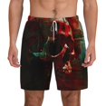 thumbnail image 1 of Balery Red Dark Skull Abstract Mens Swim Trunks Swim Shorts for Men Quick Dry Inseam Beach Shorts with Compression Liner Pocket-XX-Large, 1 of 9