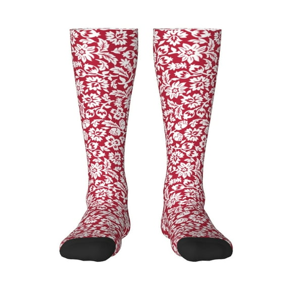 Balery Red Flowers Fun Novelty Socks Men'S Women'S Crew Socks Funny Crazy Novelty Socks Quirky And Cool Socks