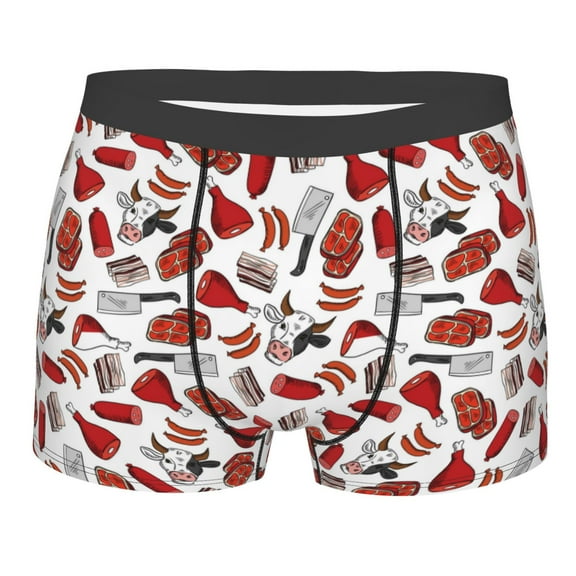Balery Red Food Men's Boxer Briefs, Soft and Breathable Cotton Underwear with nylon Waistband-Medium