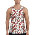 Balery Red Food Pattern Men's Workout Tank Top Gym Muscle Tee Fitness ...