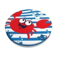 thumbnail image 1 of Balery Red Funny Crab On Blue Stripe Velvet Round Bar Chair Cushion Cover Adjustable, Protects From Scratches And Stains, Soft & Washable Ideal For Wooden And Metal Stools - 12 Inch, 1 of 7