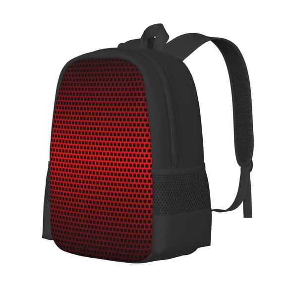 Balery Red Geometric Backpack for Men and Women - Durable 600D Oxford Cloth -Large Capacity, Water-Resistant School, Travel, and Hiking Bag