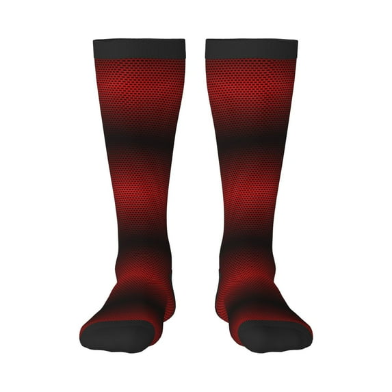 Balery Red Geometric Printed Novelty Socks Men's Women's Crew Socks Sports Socks Knee High Socks Cotton Socks Quirky and Cool Socks