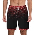 thumbnail image 1 of Balery Red Glitter1 Mens Swim Trunks Swim Shorts for Men Quick Dry Inseam Beach Shorts with Compression Liner Pocket-XX-Large, 1 of 9