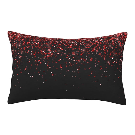 Balery Red Glitter1 Pillow Covers,Bed Pilowcases,Reversible Plush Throw Pillow Covers End Pillow Encasement,Pillow Case - 14"X20"