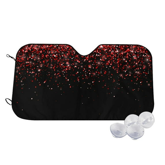 Balery Red Glitter1 Print Car Windshield Sun Shade,Windshield Sunshade for Car Pickup Truck SUV Accessories-Small