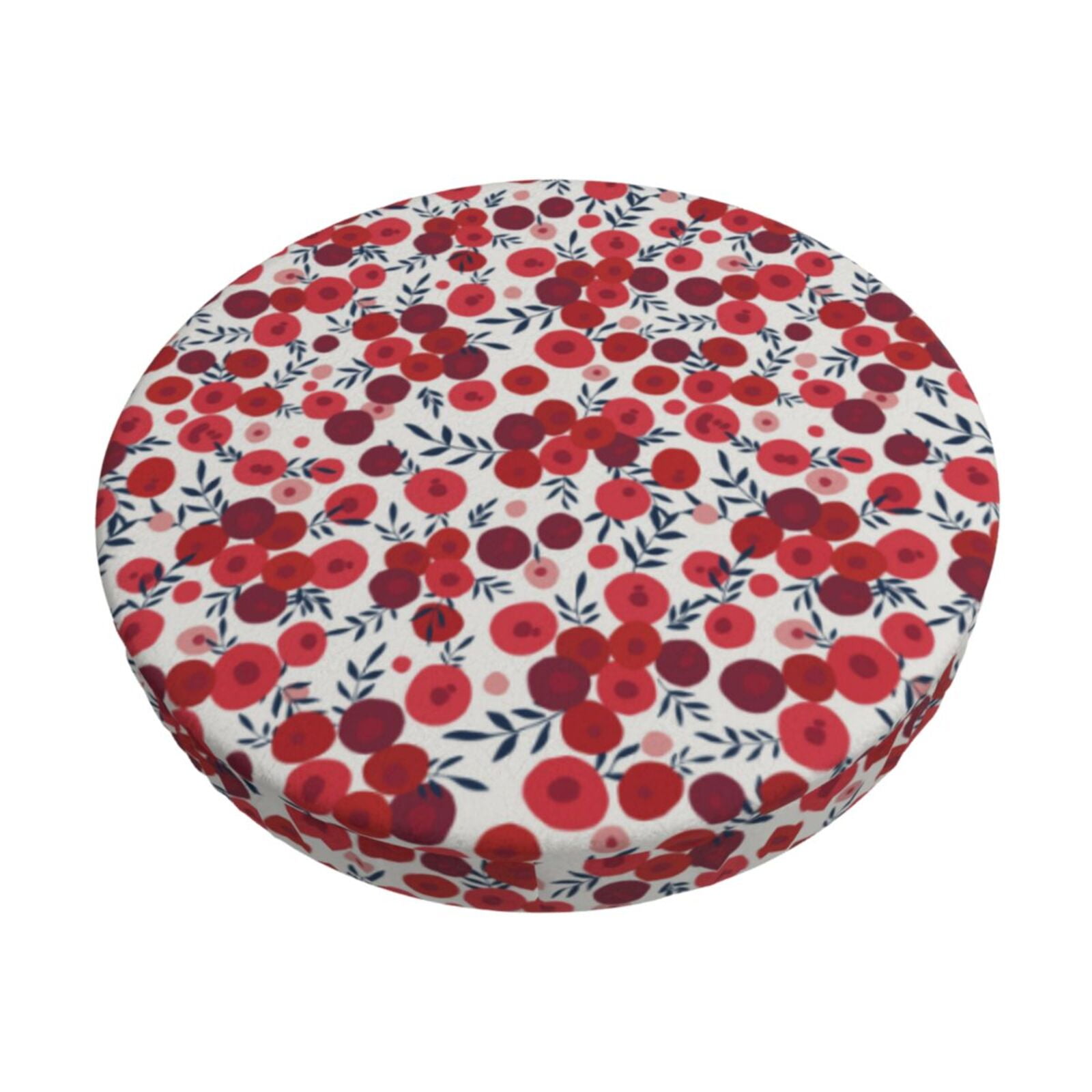 Balery Red Hawthorn Round Bar Stool Seat Covers Velvet Fabric ...