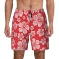 thumbnail image 1 of Balery Red Hibiscus Flower Mens Swim Trunks Swim Shorts for Men Quick Dry Inseam Beach Shorts with Compression Liner Pocket-Medium, 1 of 9