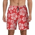 thumbnail image 1 of Balery Red Hibiscus Flower Mens Swim Trunks Swim Shorts for Men Quick Dry Inseam Beach Shorts with Compression Liner Pocket-Small, 1 of 9