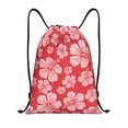 thumbnail image 1 of Balery Red Hibiscus Flower Pattern Drawstring Backpack Bag Sport Gym Sackpack Cinch Bags Pattern Drawstring Backpack Bag Sport Gym Sackpack Cinch Bags -Small, 1 of 6