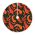 Balery Red Hot Chili Printed Christmas Tree Skirt , Merry Christmas