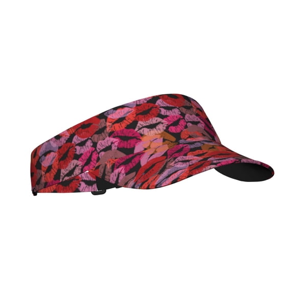 Balery Red Lips Kissing Sport Wear Athletic Visor Sun Sports Visor Hat Visor Adjustable Cap for Women and Men (One Size)