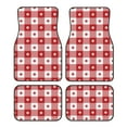 thumbnail image 1 of Balery Red Plaid Daisy Pattern 4-Piece Floor Mats, Heavy-Duty Rubber Liners, Anti-Slip Design, All-Season Automotive Protection, Vehicles, Cars, Trucks, and SUVs, 1 of 5