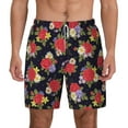 thumbnail image 1 of Balery Red Rose Flower Mens Swim Trunks Swim Shorts for Men Quick Dry Inseam Beach Shorts with Compression Liner Pocket-XX-Large, 1 of 9
