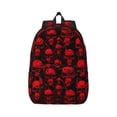 thumbnail image 1 of Balery Red Skulls Vintage Canvas Backpack for Men and Women - Large Capacity, Durable Travel Laptop Bag for School, Work, Hiking, and Outdoor Activities, 1 of 7