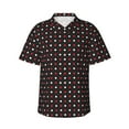 thumbnail image 1 of Balery Red and white polka dots Print Men's Hawaiian Shirts Short Sleeve Beach Shirt Relaxed Fit Vacation Button Down Shirts-Large, 1 of 9