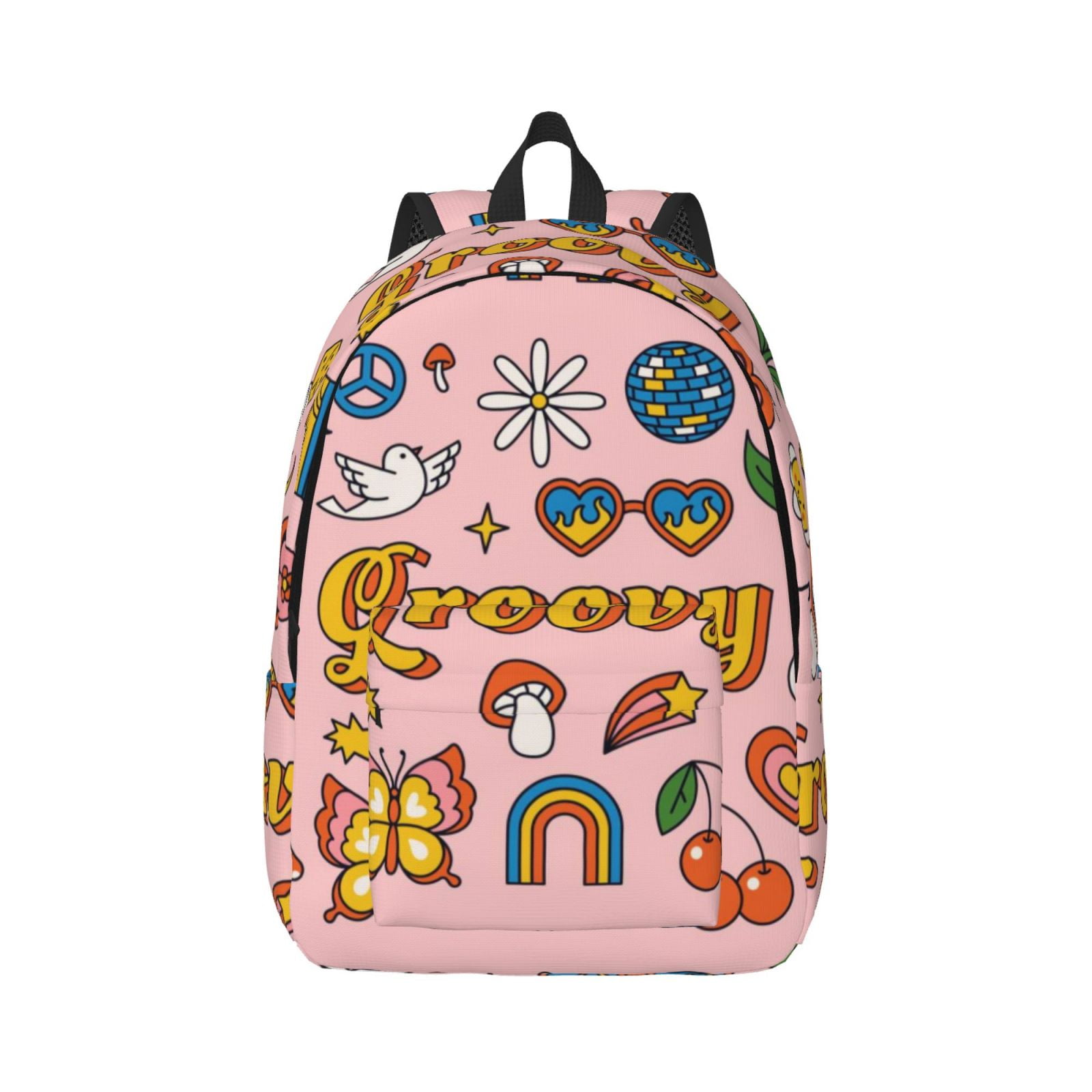 Balery Retro 70s Hippie Vintage Canvas Backpack for Men and Women Large Capacity Durable Travel Laptop Bag for School Work Hiking and Outdoor Activities Walmart