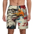 thumbnail image 1 of Balery Retro American Eagle Mens Swim Trunks Swim Shorts for Men Quick Dry Inseam Beach Shorts with Compression Liner Pocket-X-Large, 1 of 9