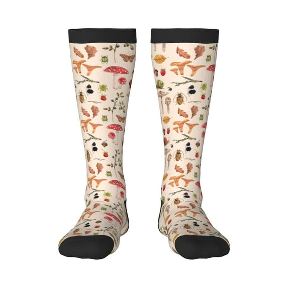 Balery Retro Autum Mushrooms Fun Novelty Socks Men'S Women'S Crew Socks Funny Crazy Novelty Socks Quirky And Cool Socks