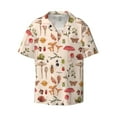 thumbnail image 1 of Balery Retro Autum Mushrooms Men's Casual Button Down Shirt Short Sleeve Textured Summer Cuban Beach Shirts-X-Large, 1 of 7
