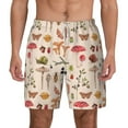 thumbnail image 1 of Balery Retro Autum Mushrooms Mens Swim Trunks Swim Shorts for Men Quick Dry Inseam Beach Shorts with Compression Liner Pocket-Small, 1 of 9