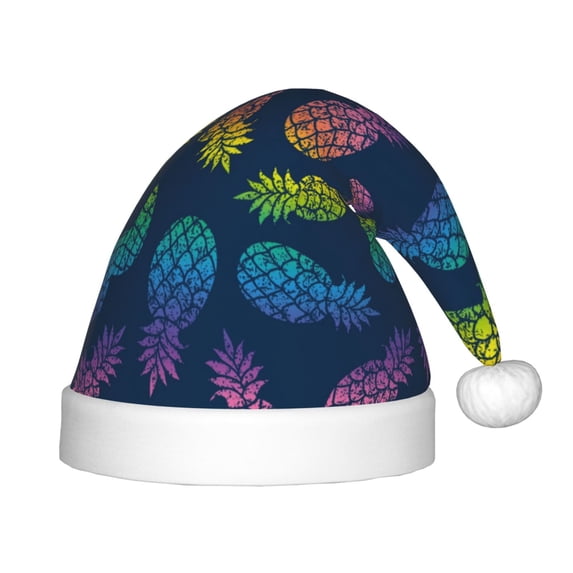 Balery Retro Bright Pineapple Pattern Santa Hat Christmas Hat Funny Christmas Hat Christmas Knitted Beanie Hat For Kids