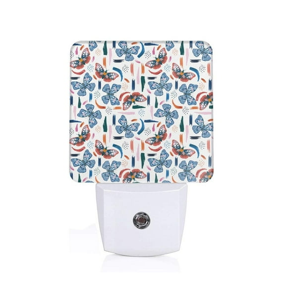 Balery Retro Butterfly Pattern LED Night Light with Automatic Sensor Plug in Night Light with Dusk-to-Dawn Light Sensor LED Nightlight 0.5W-US