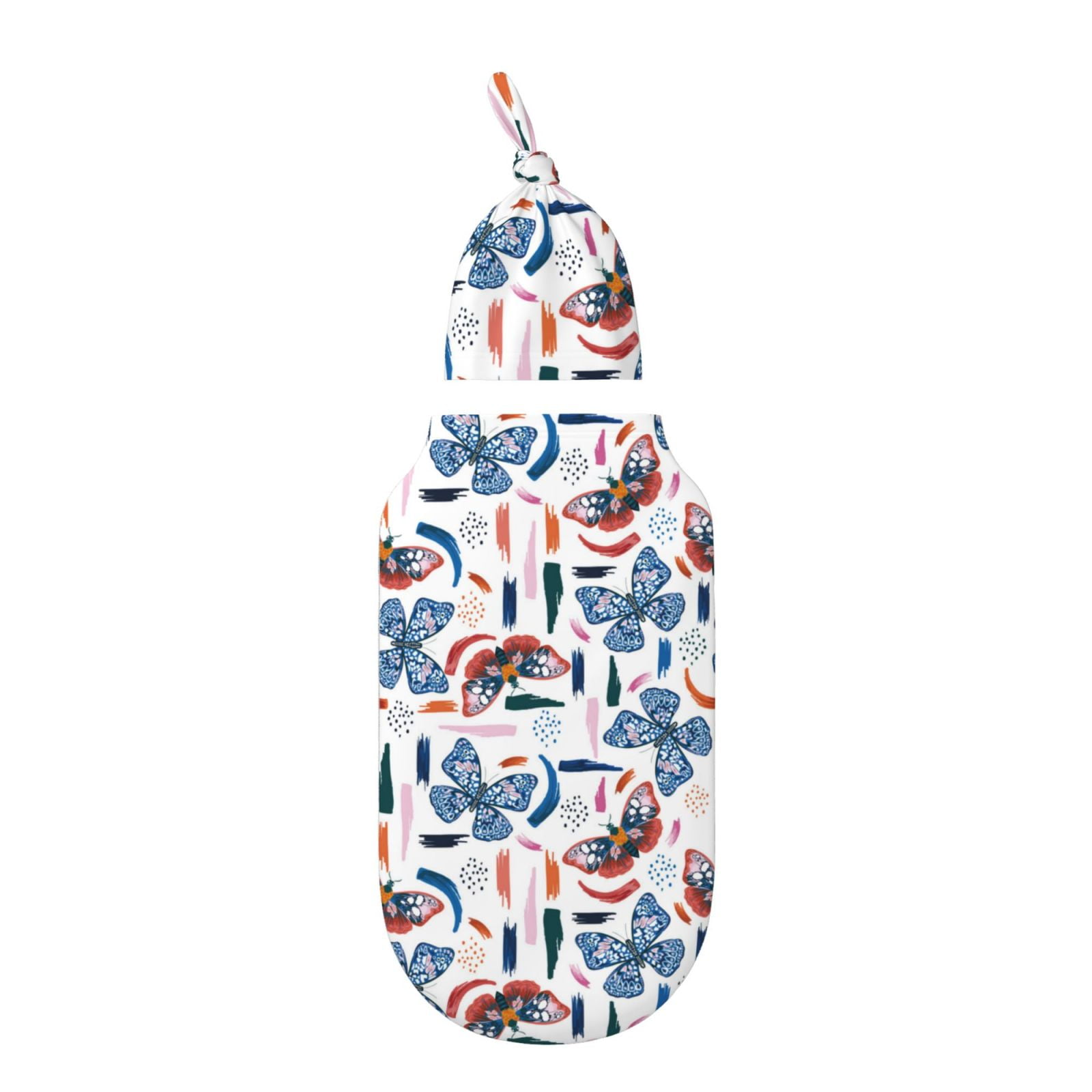 Balery Retro Butterfly Printed Baby Swaddle Receiving Blankets with