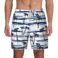 thumbnail image 1 of Balery Retro Coconut Tree Mens Swim Trunks Swim Shorts for Men Quick Dry Inseam Beach Shorts with Compression Liner Pocket-Small, 1 of 9