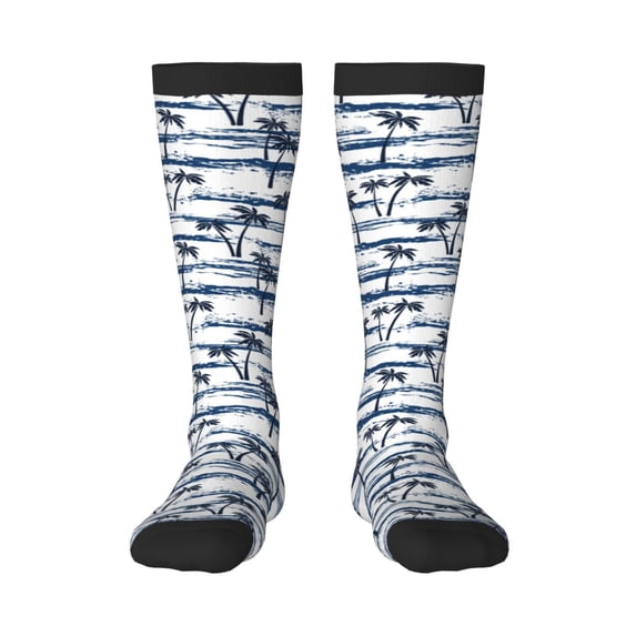 Balery Retro Coconut Tree Printed Novelty Socks Men's Women's Crew Socks Sports Socks Knee High Socks Cotton Socks Quirky and Cool Socks