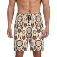 thumbnail image 1 of Balery Retro Dreamcatcher Men's Cotton Knit Pajama Shorts Waistband & Pockets,Short Pajama Pants-3X-Large, 1 of 8