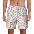 thumbnail image 1 of Balery Retro Floral Mens Swim Trunks Swim Shorts for Men Quick Dry Inseam Beach Shorts with Compression Liner Pocket-Large, 1 of 9