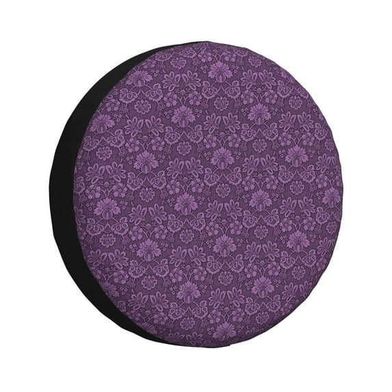 Balery Retro Florals Purpletire Cover Waterproof Dust-Proof, Universal Spare Wheel Tire Cover For Trailer, Rv, Suv Truck And Vehicle Camper Accessories-14 Inch