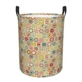 thumbnail image 1 of Balery Retro Geometry Round Laundry Basket with Handles Waterproof Freestanding Laundry Hamper for Clothes Toys in the Dorm and Family-, 1 of 8