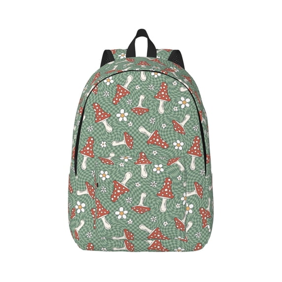 Balery Retro Hippie Groovy Mushroom Vintage Canvas Backpack for Men and Women - Large Capacity, Durable Travel Laptop Bag for School, Work, Hiking, and Outdoor Activities