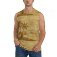 thumbnail image 1 of Balery Retro Palm Tree Men's Sleeveless Muscle Shirts Workout Tank Top, Moisture Wicking, Odor Protection-Large, 1 of 8