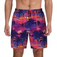 thumbnail image 1 of Balery Retro Palms Mens Swim Trunks Swim Shorts for Men Quick Dry Inseam Beach Shorts with Compression Liner Pocket-, 1 of 9