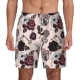 thumbnail image 1 of Balery Retro Red Black Roses Mens Swim Trunks Swim Shorts for Men Quick Dry Inseam Beach Shorts with Compression Liner Pocket-Small, 1 of 9