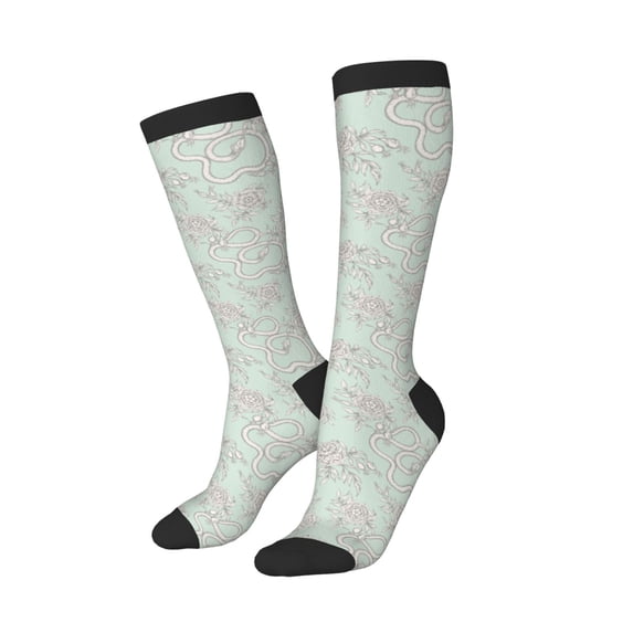 Balery Retro Snake Printed Novelty Socks Men's Women's Crew Socks Sports Socks Knee High Socks Cotton Socks Quirky and Cool Socks