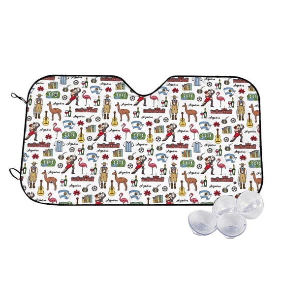 Balery Retro Style Print Car Windshield Sun Shade,Windshield Sunshade for Car Pickup Truck SUV Accessories-Medium