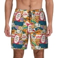 thumbnail image 1 of Balery Retro Summer Stamp Mens Swim Trunks Swim Shorts for Men Quick Dry Inseam Beach Shorts with Compression Liner Pocket-3X-Large, 1 of 9