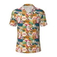 thumbnail image 1 of Balery Retro Summer Stamp Printed Men’s Short Sleeve Polo Shirt, Midweight Men's Shirt,Golf Polo shirts -4X-Large, 1 of 9