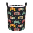 thumbnail image 1 of Balery Retro Video Game Round Laundry Basket with Handles Waterproof Freestanding Laundry Hamper for Clothes Toys in the Dorm and Family-Small, 1 of 8