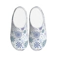 thumbnail image 1 of Balery Retro ice blue snowflakes Pattern Women's Fuzzy Memory Foam Slippers Fluffy Winter House Shoes Indoor and Outdoor-37/38, 1 of 7
