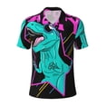 thumbnail image 1 of Balery Rex Dinosaur With Sunglasses Printed Men’s Short Sleeve Polo Shirt, Midweight Men's Shirt,Golf Polo shirts -Small, 1 of 9